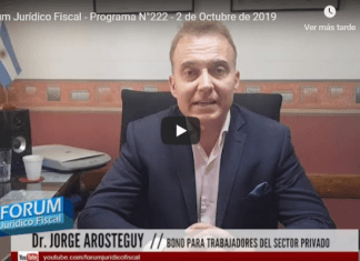 Forum Jurídico Fiscal – PROGRAMA N°222 – 2 DE OCTUBRE DE 2019