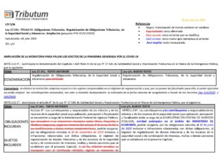 🧭Moratoria 2020: cuadro comparativo comentado Ley 27.541 y el nuevo proyecto de ley
