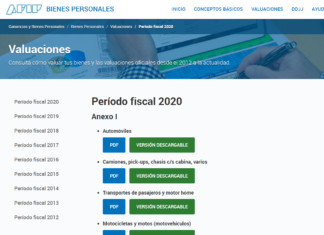 DDJJ 2020. Bienes Personales: valuaciones y valores. Publicación