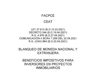 FACPCE. Libro FREE: Blanqueo y Beneficios impositivos en proyectos inmobiliarios