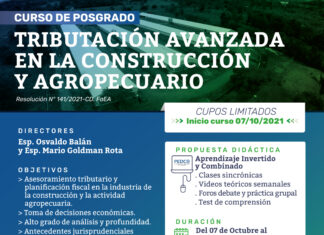 👨🏫 Tributación avanzada en la Construcción y Agropecuario: curso de Posgrado