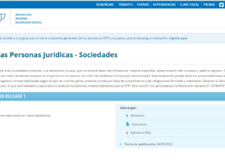 AFIP. Ganancias. DDJJ. Sociedades. Aplicativo. Nueva versión y release