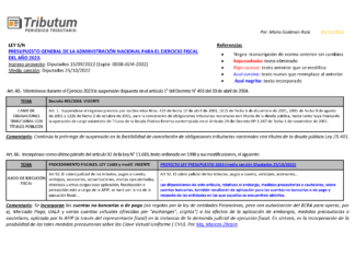 🔎 Cuadro comparativo comentado: Presupuesto 2023 con reforma tributaria