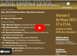 Media jornada CRIPTOACTIVOS: aspectos jurídicos, contables, impositivos y en negocios