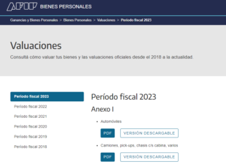 DDJJ 2023. Bienes Personales: valuaciones y valores. Publicación AFIP