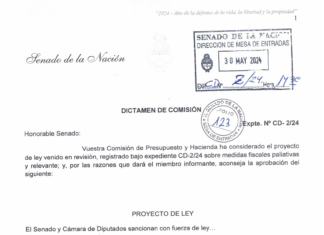 Ley s/n. Paquete fiscal. Dictamen Senado: cambios en Blanqueo, Bienes Personales, Ganancias y Monotributo