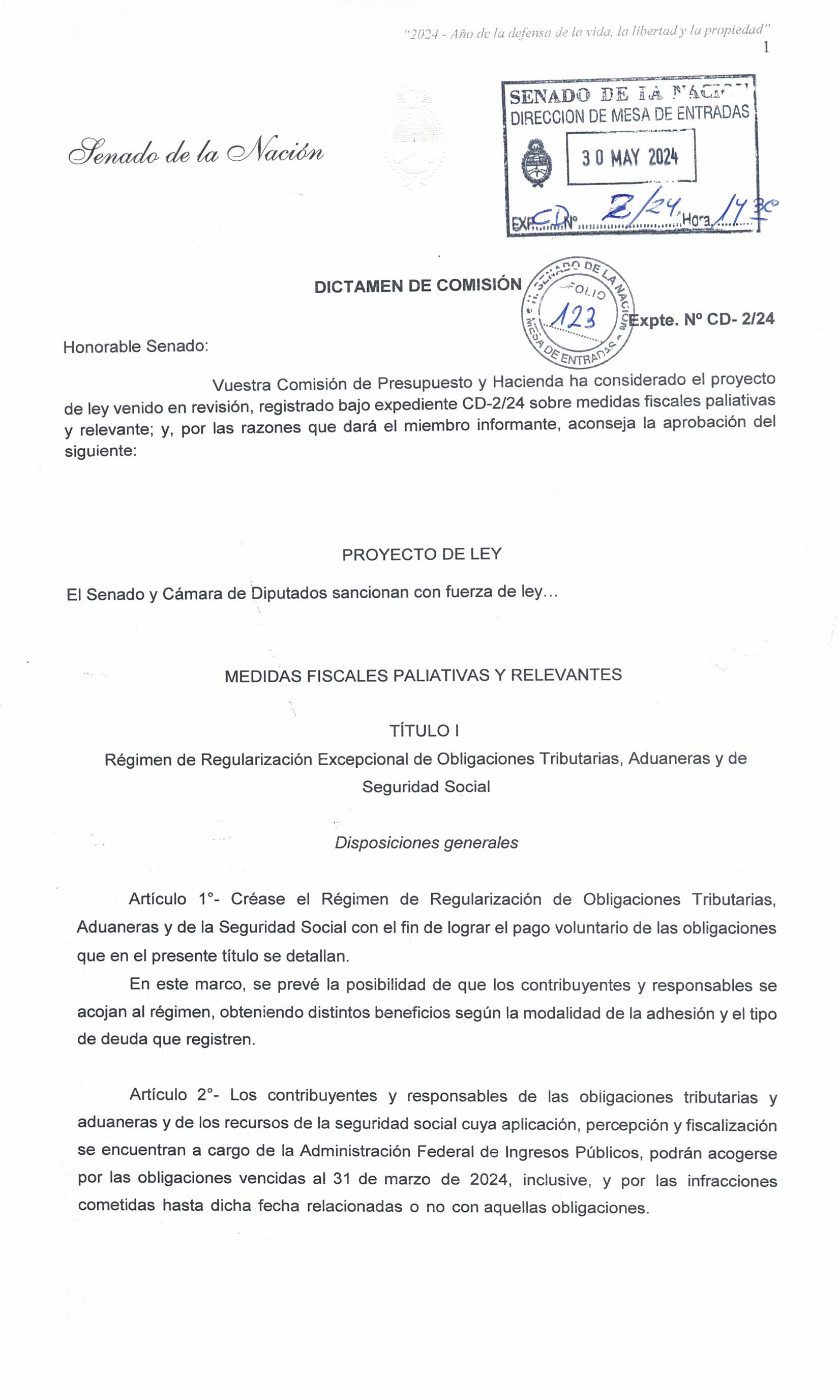 Ley S N Paquete Fiscal Dictamen Senado Cambios En Blanqueo Bienes