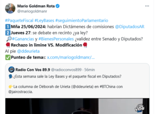 Redes Sociales: Paquete Fiscal. Ley Bases. Seguimiento Parlamentario