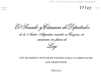 Ley 27.742 Ley Bases y Puntos de partida. Texto sancionado