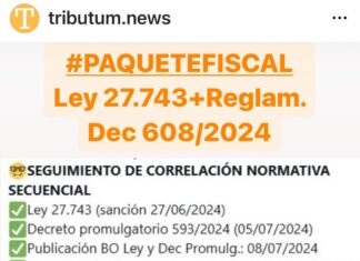Redes sociales: Paquete Fiscal. Compartir con clientes, amigos, familiares y vecinos al 12/07/2024 (versión texto e imagen para WA)