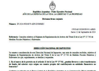 Dictamen DNI. Blanqueo. Ley 27.743. Efectivo. CERA. Transferencias. Exterior. Destino. Cambios. Retención, Alcance. Preguntas y respuestas