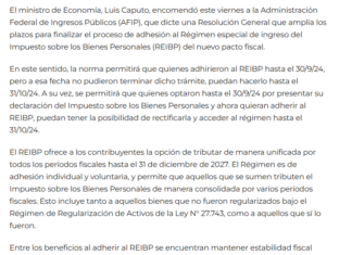 REIBP REAPERTURA #PaqueteFiscal Ley 27.743 (Comunicado oficial completo)