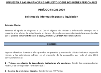 📧 Ganancias y Bienes Personales DDJJ 2024: solicitud de datos a clientes. Memo y planilla modelo 📥