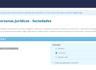 Ganancias. Personas Jurídicas–Sociedades. Aplicativo. Nueva versión 25.2