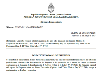 La Secretaría de Ingresos Públicos aclara aspectos del Régimen de Regularización de Activos, REIBP y cómputo de Quebrantos en IIGG