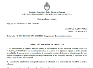 Dictamen DNI. Bienes Personales. Responsables sustitutos. Saldos de libre disponibilidad. Compensación. Procedencia