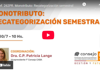 CPCECABA. Monotributo: Recategorización semestral