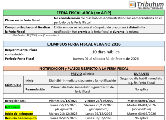 Feria Fiscal. Verano 2026: Efectos, alcance y ejemplos. Plazos. Suspensión. Régimen DDJJ Informativas, IVA y Ganancias a Feb 2026