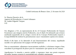 FACPCE solicitó a ARCA la postergación de vencimientos impositivos por fallas en el sistema
