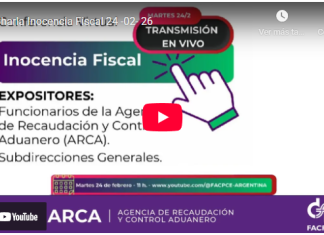 Charla Inocencia Fiscal Ley 27.799: exposición de funcionarios ARCA ante la FACPCE. Claves del nuevo régimen Simplificado. Pantallas