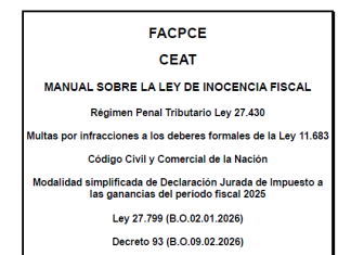 FACPCE: Manual sobre la Ley de Inocencia Fiscal. Correlación normativa comentada
