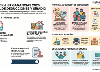 Ganancias. Trabajadores. Deducciones año 2025: check list de conceptos, claves, montos, límites, plazos, video e infografía