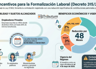 Dec 315/2026. Laboral. Empleadores. Trabajadores. Formalización. RIFL. Contribuciones. Reducción temporal. Condiciones. Vigencia