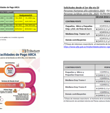 🏦Ganancias y Bs Personales DDJJ 2025: Mini Plan de pago permanente unificado. Tabla y línea temporal de solicitud de adhesión