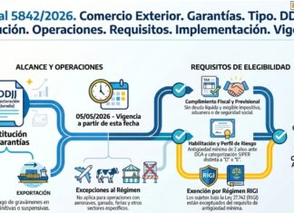 Res Gral 5842/2026. Comercio Exterior. Garantías. Tipo. DDJJ. Sustitución. Operaciones. Requisitos. Implementación. Vigencia