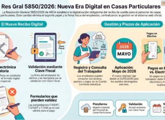 Res Gral 5850/2026. ARCA. Casas Particulares. Recibo electrónico sueldo. Registro Especial. Pagos. Constancias. Digitalización