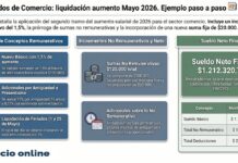 Empleados de Comercio: liquidación aumento Mayo 2026. Ejemplo paso a paso
