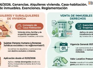 Dec 406/2026. Ganancias. Alquileres vivienda. Casa-habitación. Venta de inmuebles. Exenciones. Reglamentación