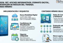 Disp 1/2026. SRT. Afiches Informativos. Formato Digital. ART. Prevención de Riesgos del Trabajo. Contenido mínimo