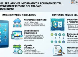 Disp 1/2026. SRT. Afiches Informativos. Formato Digital. ART. Prevención de Riesgos del Trabajo. Contenido mínimo