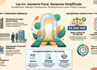 Ley s/n. Inocencia Fiscal. Ganancias Simplificada Procedimiento. Adhesión. Discrepancias. Fiscalizaciones en curso. Efectivo. Cambios