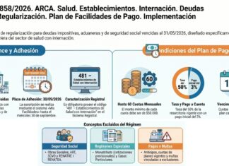 Res Gral 5858/2026. ARCA. Salud. Establecimientos. Internación. Deudas Fiscales. Regularización. Plan de Facilidades de Pago. Implementación