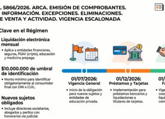 Res Gral 5866/2026. ARCA. Emisión de comprobantes. Régimen información. Excepciones. Eliminaciones. Punto de venta y actividad. Vigencia escalonada