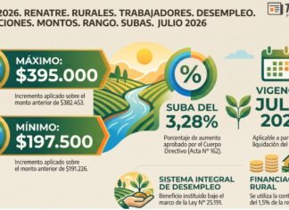 Res 68/2026. RENATRE. Rurales. Trabajadores. Desempleo. Prestaciones. Montos. Rango. Subas. Julio 2026