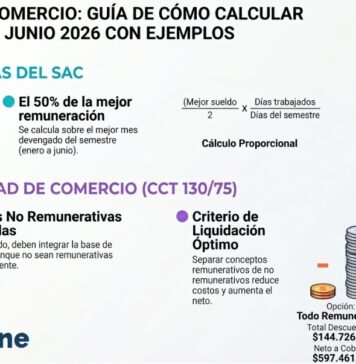 Empleados de Comercio: cómo calcular el aguinaldo de junio 2026 con ejemplos
