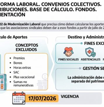 Dec 612/2026. Reforma Laboral. Convenios Colectivos. Aportes y Contribuciones. Base de Cálculo. Fondos. Destino. Reglamentación
