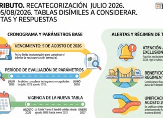 MONOTRIBUTO. Recategorización Julio 2026. Plazo 05/08/2026. Tablas disímiles a considerar. Preguntas y Respuestas