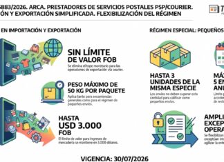 Res Gral 5883/2026. ARCA. Prestadores de Servicios Postales PSP/Courier. Importación y exportación simplificada. Flexibilización