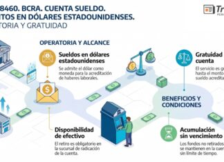 Com A 8460. BCRA. Cuenta Sueldo. Depósitos en dólares estadounidenses. Operatoria y gratuidad
