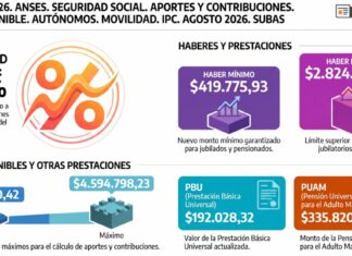 Res 232/2026. ANSES. Seguridad Social. Aportes y Contribuciones. Base Imponible. Autónomos. Movilidad. IPC. Agosto 2026. Subas