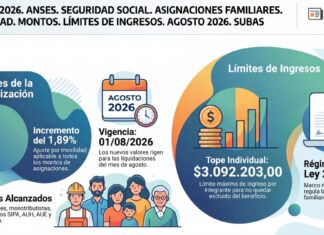 Res 233/2026. ANSES. Seguridad Social. Asignaciones Familiares. Movilidad. Montos. Límites de Ingresos. Agosto 2026. Subas