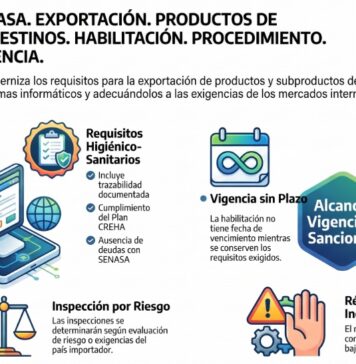 Res 593/2026. SENASA. Exportación. Productos de Origen Animal. Destinos. Habilitación. Procedimiento. Sustitución. Vigencia
