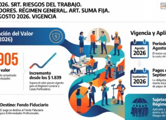 Disp 8/2026. SRT. Riesgos del Trabajo. Empleadores. Régimen General. ART. Suma fija. Suba. Agosto 2026. Vigencia