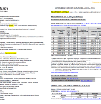 Tablas Tributum: Impositivas, Laborales y Auditoria (actualizada 26/08/2026)