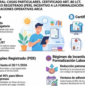 Aclaraciones ARCA: Casas Particulares. Certificado Art.80. Promoción Empleo Registrado (PER). Incentivo Formalización Laboral (RIFL)