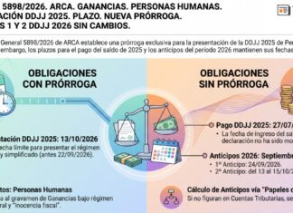 Res Gral 5898/2026. ARCA. Ganancias. Personas Humanas. Presentación DDJJ 2025. Prórroga. Anticipos 1 y 2 DDJJ 2026 sin cambios